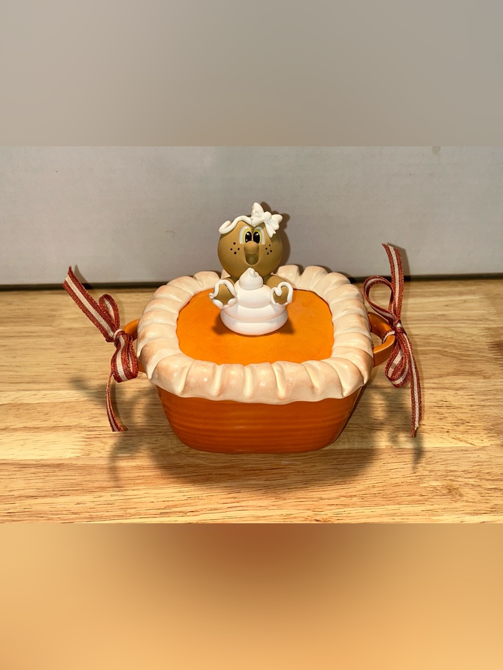 Fake Gingerbread Pumpkin Pie Dessert Display Handmade
